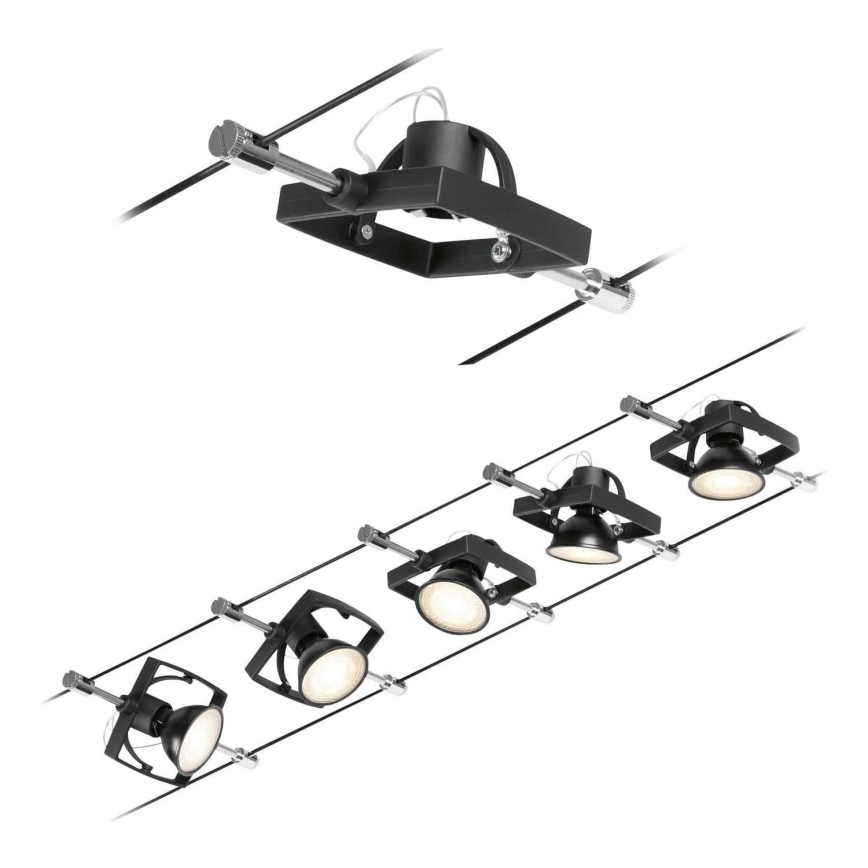 Paulmann 94434 - Σετ 5xGU5,3/10W Σποτ για σύστημα καλωδίων MAC 230V μαύρο
