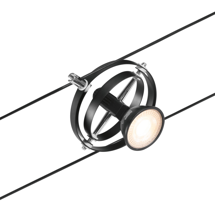 Paulmann 94440 - Σετ 5xGU5,3/10W, Πλήρες σύστημα με καλώδιο CARDAN 230V, μαύρο