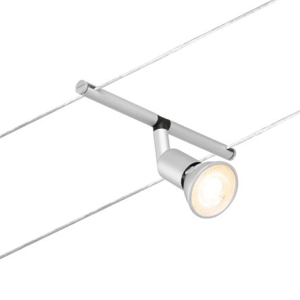 Paulmann 94442 - Σετ 5xGU5,3/10W Ολοκληρωμένο σύστημα φωτισμού με καλώδιο SALT 230V, ματ χρώμιο
