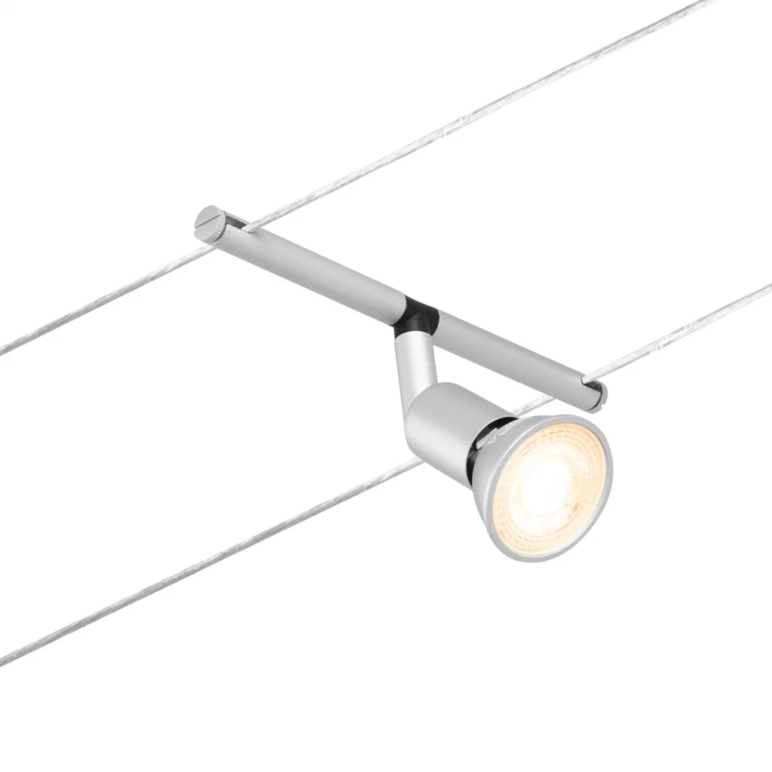 Paulmann 94442 - Σετ 5xGU5,3/10W Ολοκληρωμένο σύστημα φωτισμού με καλώδιο SALT 230V, ματ χρώμιο