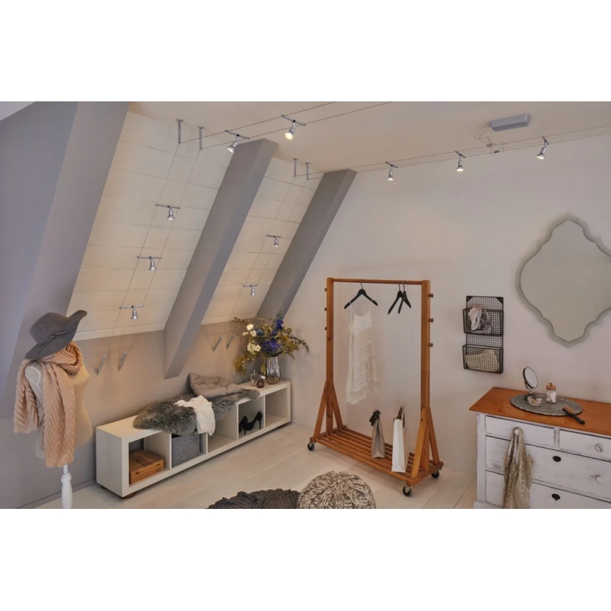 Paulmann 94443 - 1xGU5,3/10W Σποτ φωτιστικό για σύστημα καλωδίων SALT 12V ματ χρώμιο