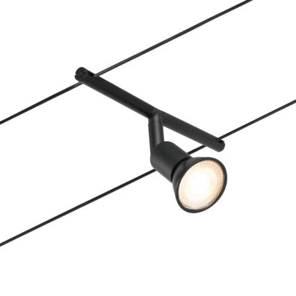 Paulmann 94446 - Σετ 5xGU5,3/10W Ολοκληρωμένο καλωδιακό σύστημα SALT 230V μαύρο