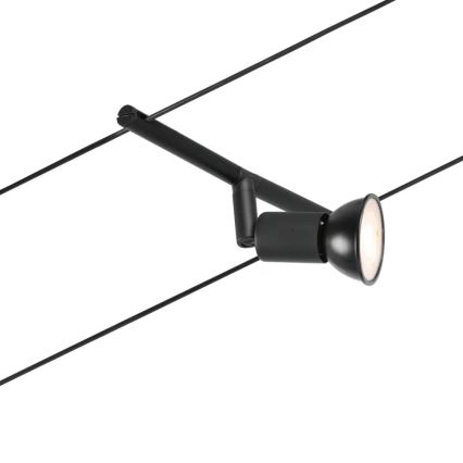 Paulmann 94446 - Σετ 5xGU5,3/10W Ολοκληρωμένο καλωδιακό σύστημα SALT 230V μαύρο