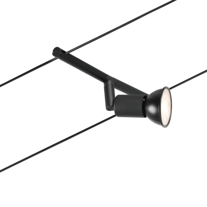 Paulmann 94446 - Σετ 5xGU5,3/10W Ολοκληρωμένο καλωδιακό σύστημα SALT 230V μαύρο