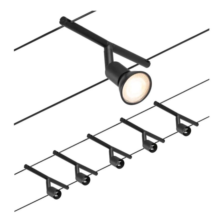 Paulmann 94446 - ΣΕΤ 5xGU5,3/10W Φωτιστικό σποτ ράγας SALT 230V μαύρο