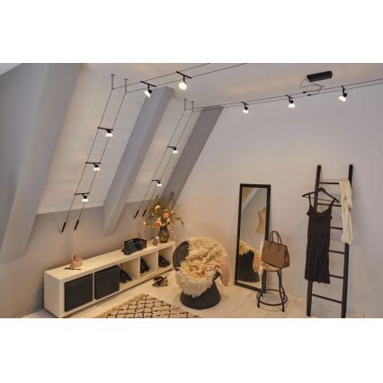 Paulmann 94450 - Σετ 5xGU5,3/10W Σποτ για σύστημα καλωδίων SHEELA 230V μαύρο