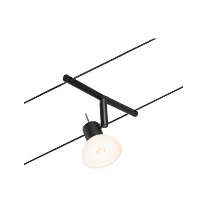 Paulmann 94450 - Σετ 5xGU5,3/10W Ολοκληρωμένο σύστημα φωτισμού με συρματόσχοινο SHEELA 230V μαύρο