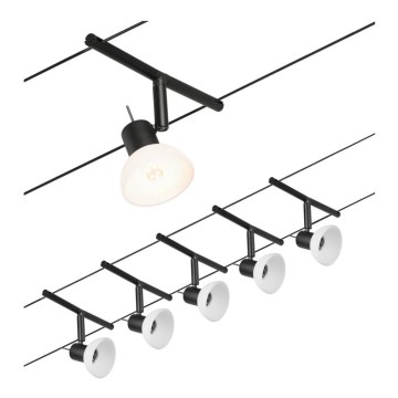 Paulmann 94450 - Σετ 5xGU5,3/10W Σποτ για σύστημα καλωδίων SHEELA 230V μαύρο