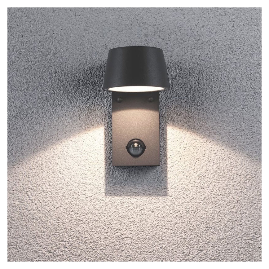 Paulmann 94453 - LED/6W IP44 Επιτοίχιο φωτιστικό εξωτερικού χώρου με αισθητήρα CAPEA 230V
