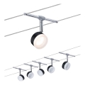 Paulmann 94457 - Σετ 5xLED/4W Πλήρες σύστημα καλωδίου CLEAR 230V μαύρο/γυαλιστερό χρώμιο