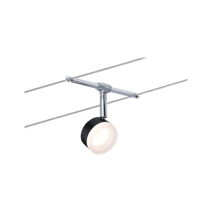 Paulmann 94457 - Σετ 5xLED/4W Πλήρες σύστημα καλωδίου CLEAR 230V μαύρο/γυαλιστερό χρώμιο