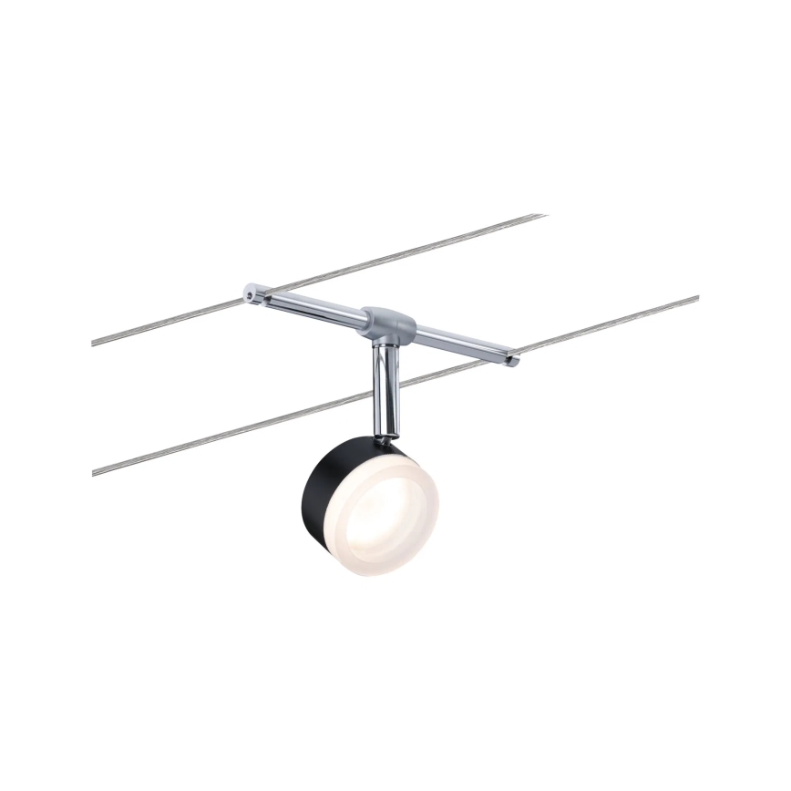 Paulmann 94457 - Σετ 5xLED/4W Πλήρες σύστημα καλωδίου CLEAR 230V μαύρο/γυαλιστερό χρώμιο