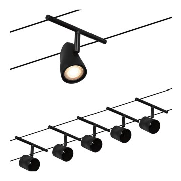 Paulmann 94469 - ΣΕΤ 5xGU5,3/10W Ολοκληρωμένο καλωδιακό σύστημα CUP 230V μαύρο