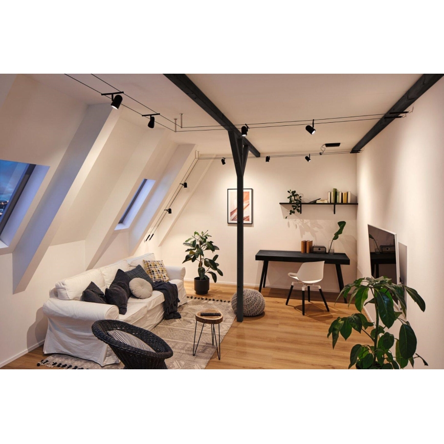 Paulmann 94469 - ΣΕΤ 5xGU5,3/10W Ολοκληρωμένο καλωδιακό σύστημα CUP 230V μαύρο