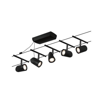 Paulmann 94469 - ΣΕΤ 5xGU5,3/10W Ολοκληρωμένο καλωδιακό σύστημα CUP 230V μαύρο