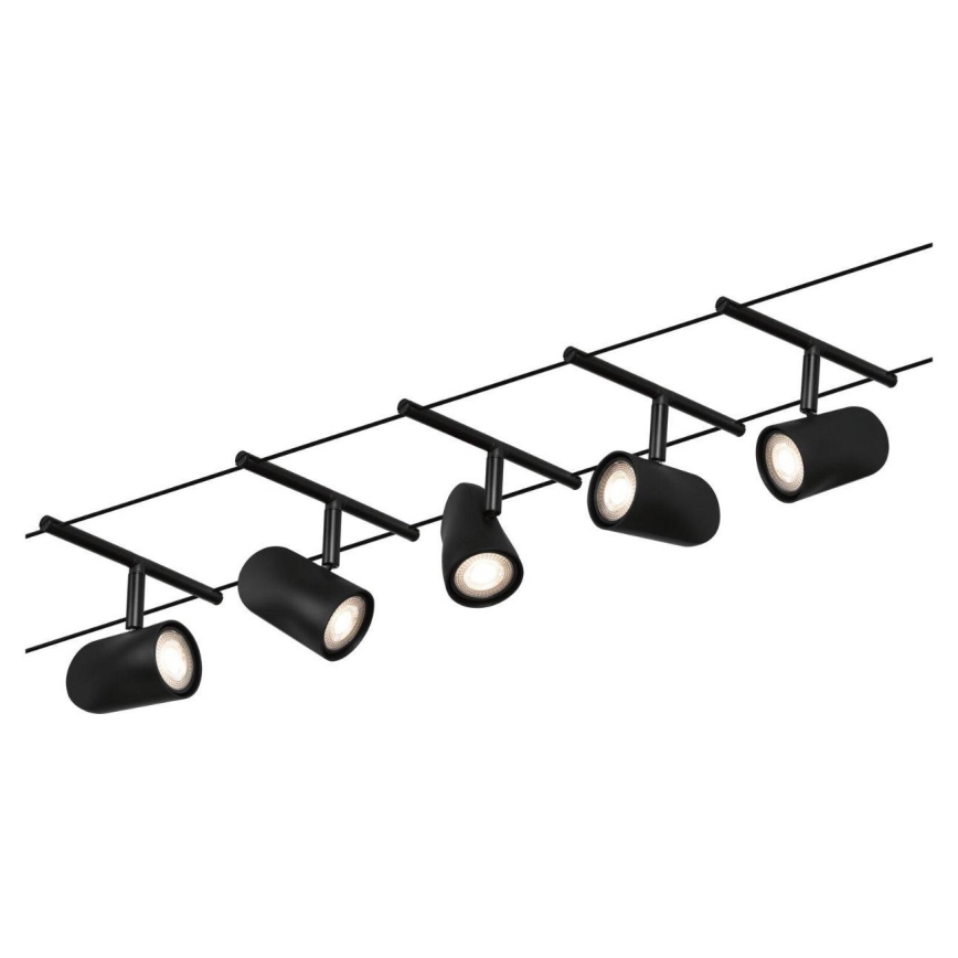 Paulmann 94469 - ΣΕΤ 5xGU5,3/10W Σποτ για σύστημα ράγας CUP 230V μαύρο