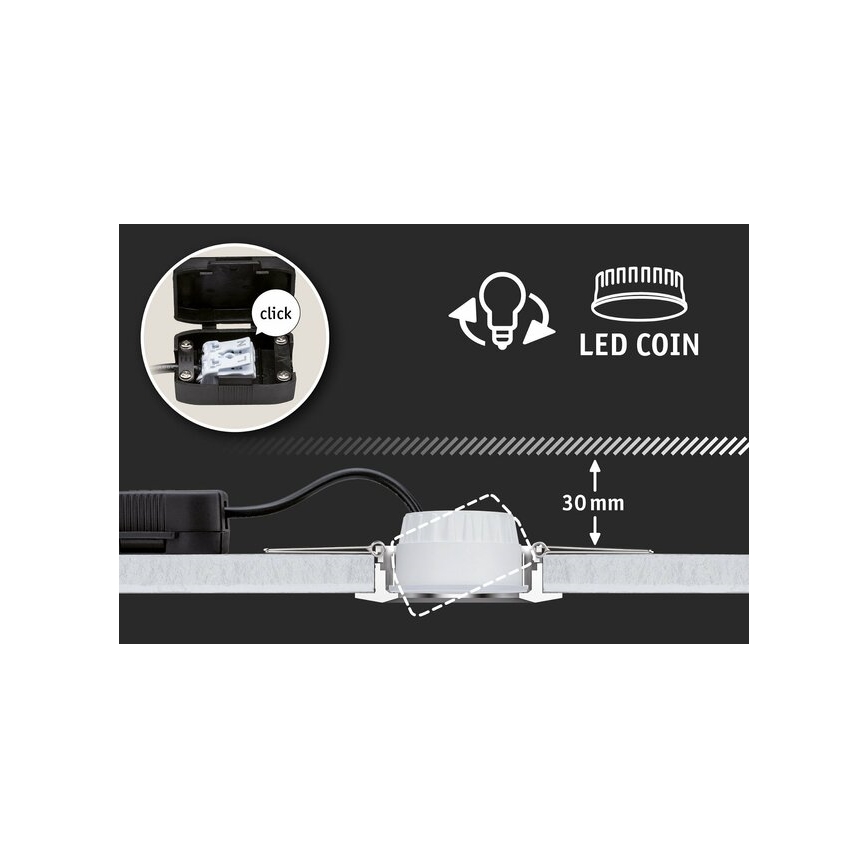 Paulmann 94472 - ΣΕΤ 3xLED/6W IP23 Dimmable χωνευτά φωτιστικά μπάνιου NOVA 230V