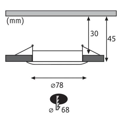 Paulmann 94473 - ΣΕΤ 3xLED/6W IP44 Χωνευτά φωτιστικά μπάνιου NOVA 230V