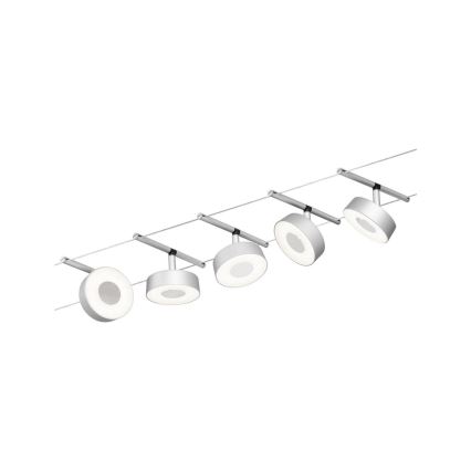 Paulmann 94475 - Σετ 5xLED/5W Ολοκληρωμένο σύστημα καλωδιακής ανάρτησης CIRCLE 230V ματ χρώμιο