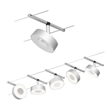 Paulmann 94475 - ΣΕΤ 5xLED/5W Σποτ για σύστημα καλωδίων CIRCLE 230V ματ χρώμιο