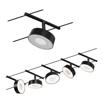 Paulmann 94479 - Σετ 5xLED/5W Σποτ για σύστημα καλωδίων CIRCLE 230V μαύρο