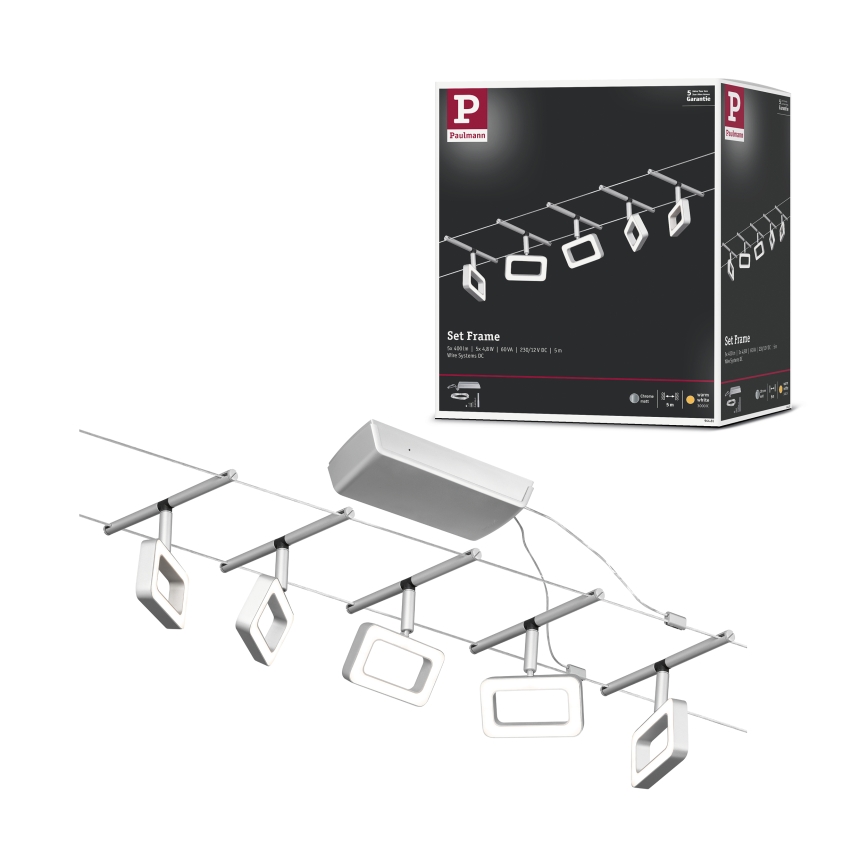 Paulmann 94481 - Σετ 5xLED/4,8W σποτ για το καλωδιακό σύστημα FRAME 230V, μαύρο