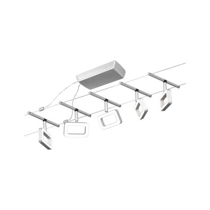 Paulmann 94481 - Σετ 5xLED/4,8W Ολοκληρωμένο σύστημα φωτισμού με σύρμα FRAME 230V ματ χρώμιο