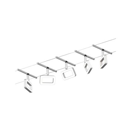 Paulmann 94481 - Σετ 5xLED/4,8W Ολοκληρωμένο σύστημα φωτισμού με σύρμα FRAME 230V ματ χρώμιο