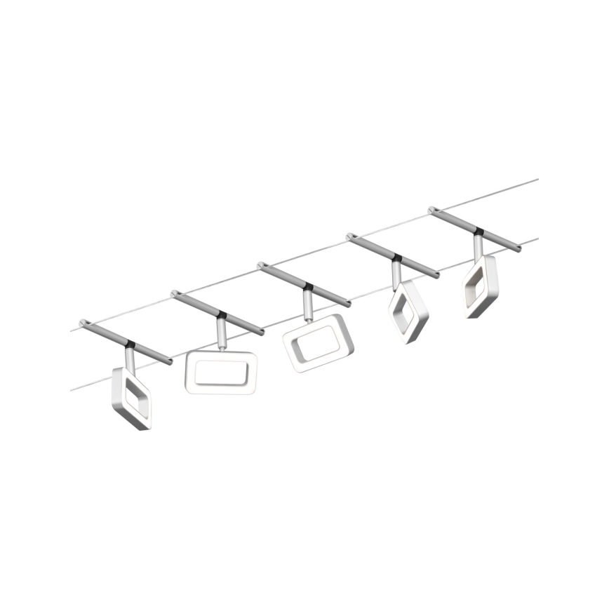 Paulmann 94481 - Σετ 5xLED/4,8W Ολοκληρωμένο σύστημα φωτισμού με σύρμα FRAME 230V ματ χρώμιο