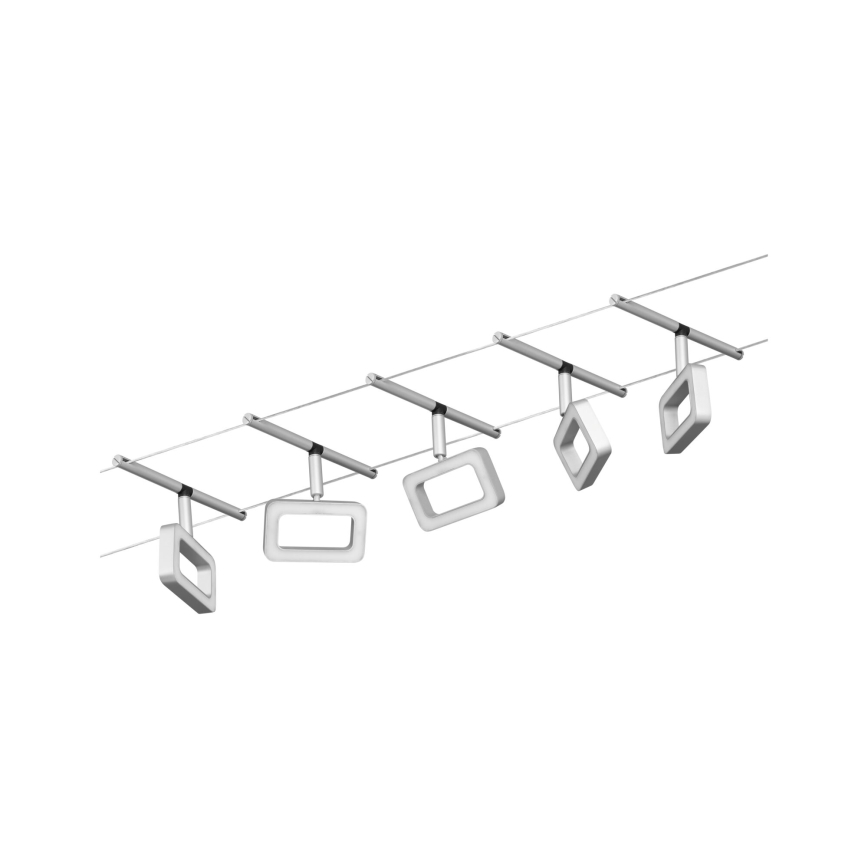 Paulmann 94481 - Σετ 5xLED/4,8W Ολοκληρωμένο σύστημα φωτισμού με σύρμα FRAME 230V ματ χρώμιο