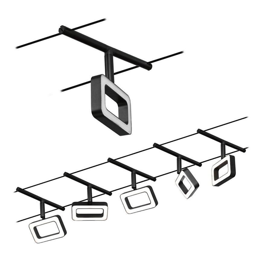 Paulmann 94485 - ΣΕΤ 5xLED/4,8W Σποτ για σύστημα ράγας FRAME 230V μαύρο