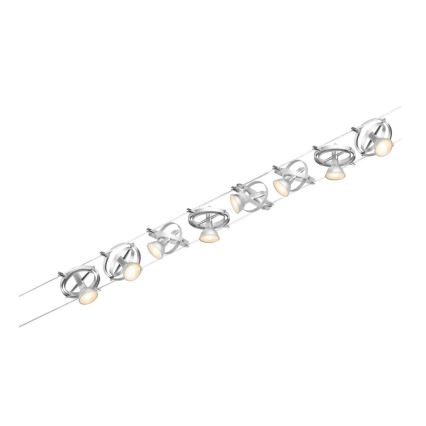Paulmann 94490 - Σετ 8xGU5,3/7,5W Σποτ για σύστημα καλωδίων CARDAN 230V ματ χρώμιο