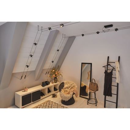 Paulmann 94494 - ΣΕΤ 8xGU5,3/7,5W Σποτ για σύστημα καλωδίων CARDAN 230V μαύρο