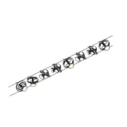Paulmann 94494 - ΣΕΤ 8xGU5,3/7,5W Σποτ για σύστημα καλωδίων CARDAN 230V μαύρο
