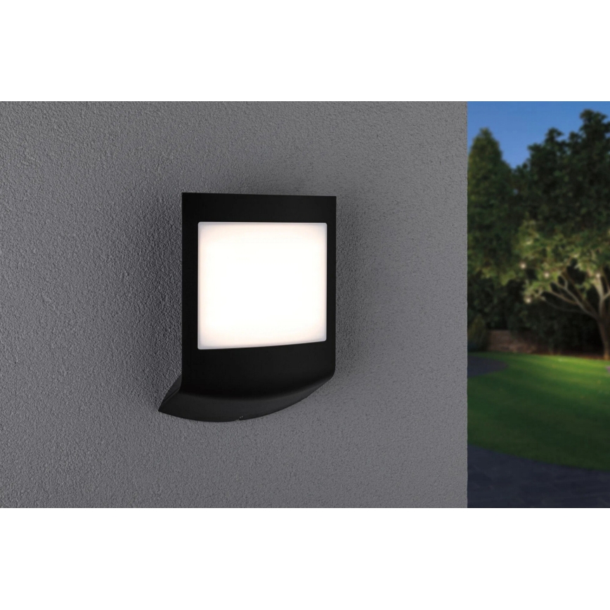 Paulmann 94513 - RGBW LED/8,2W IP44 Ρυθμιζόμενη φωτιζόμενη πινακίδα αριθμού κατοικίας με αισθητήρα κίνησης και σούρουπου PADEA 230V ανθρακί