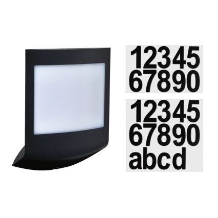 Paulmann 94513 - RGBW LED/8,2W IP44 Ρυθμιζόμενη φωτιζόμενη πινακίδα αριθμού κατοικίας με αισθητήρα κίνησης και σούρουπου PADEA 230V ανθρακί