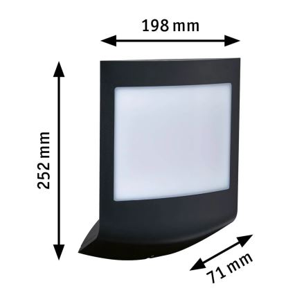 Paulmann 94513 - RGBW LED/8,2W IP44 Ρυθμιζόμενη φωτιζόμενη πινακίδα αριθμού κατοικίας με αισθητήρα κίνησης και σούρουπου PADEA 230V ανθρακί
