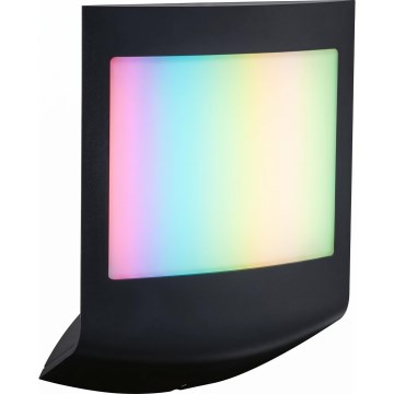 Paulmann 94513 - RGBW LED/8,2W IP44 Ρυθμιζόμενο εξωτερικό επιτοίχιο φωτιστικό με αισθητήρα κίνησης και λυκόφωτος PADEA 230V ανθρακί