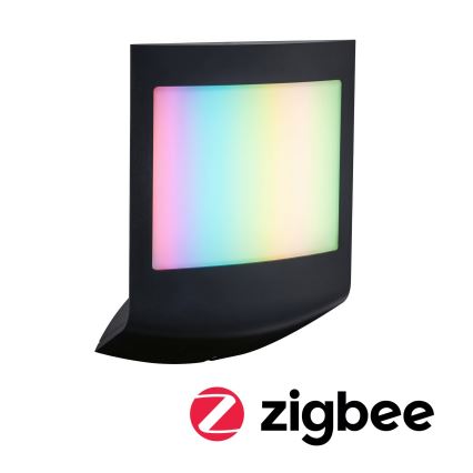 Paulmann 94513 - RGBW LED/8,2W IP44 Ρυθμιζόμενο εξωτερικό επιτοίχιο φωτιστικό με αισθητήρα κίνησης και λυκόφωτος PADEA 230V ανθρακί