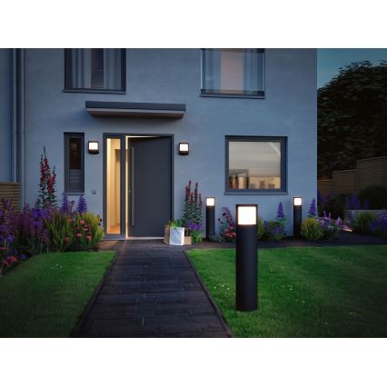 Paulmann 94514 - LED/8,5W IP44 Ρυθμιζόμενο εξωτερικό φωτιστικό με αισθητήρα κίνησης και αισθητήρα λυκόφωτος PADEA 230V ανθρακί