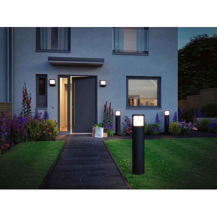 Paulmann 94514 - LED/8,5W IP44 Ρυθμιζόμενο εξωτερικό φωτιστικό με αισθητήρα κίνησης και αισθητήρα λυκόφωτος PADEA 230V ανθρακί