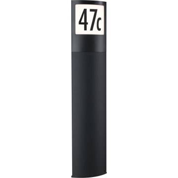 Paulmann 94514 - LED/8,5W IP44 Ρυθμιζόμενο φωτιστικό αριθμού κατοικίας με αισθητήρα κίνησης και φωτοκύτταρο PADEA 230V ανθρακί