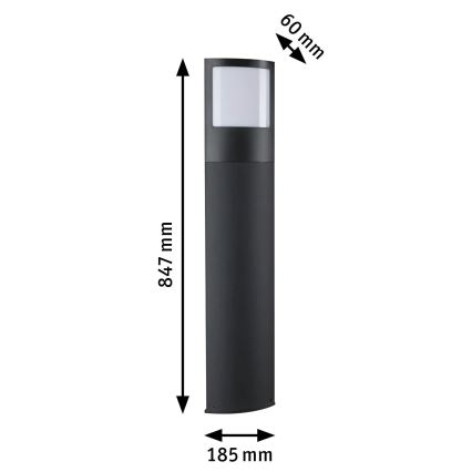 Paulmann 94515 - LED/8,5W IP44 Ρυθμιζόμενο εξωτερικό φωτιστικό με αισθητήρα κίνησης και σούρουπου PADEA 230V ανθρακί