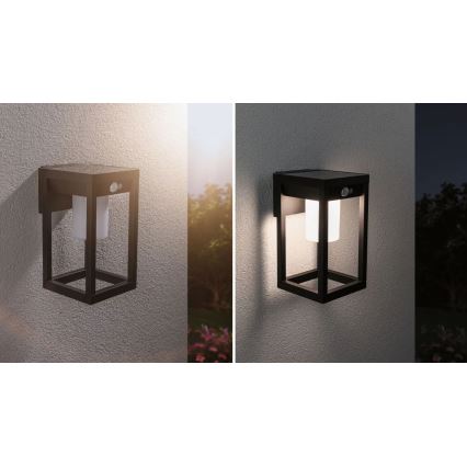 Paulmann 94572 -LED/5,5W IP44 Ηλιακή λάμπα τοίχου με αισθητήρα MARISOL 3,7V 2000 mAh
