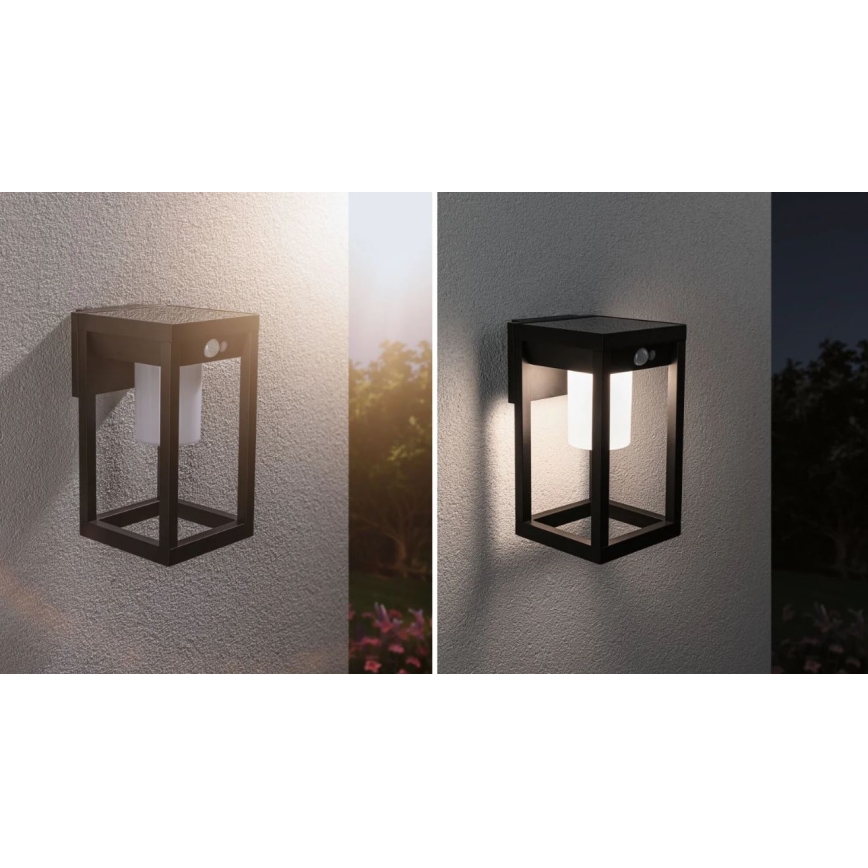 Paulmann 94572 -LED/5,5W IP44 Ηλιακή λάμπα τοίχου με αισθητήρα MARISOL 3,7V 2000 mAh