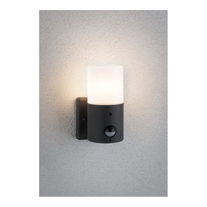Paulmann 94648 - 1xE27/15W IP44 Φωτιστικό τοίχου εξωτερικού χώρου με αισθητήρα TUBS 230V