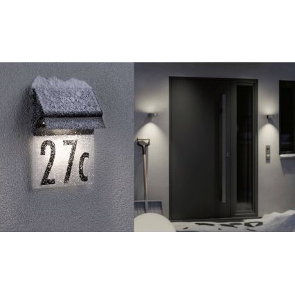 Paulmann 94694 - LED/0,2W IP44 Ηλιακό φωτιστικό αριθμού κατοικίας NEDA 3,7V 1800 mAh