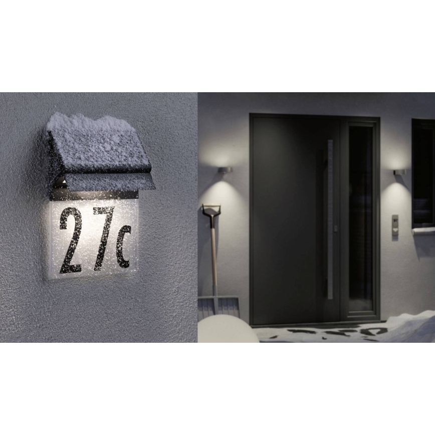 Paulmann 94694 - LED/0,2W IP44 Ηλιακό φωτιστικό αριθμού κατοικίας NEDA 3,7V 1800 mAh