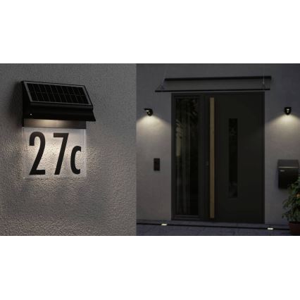 Paulmann 94694 - LED/0,2W IP44 Ηλιακό φωτιστικό αριθμού κατοικίας NEDA 3,7V 1800 mAh