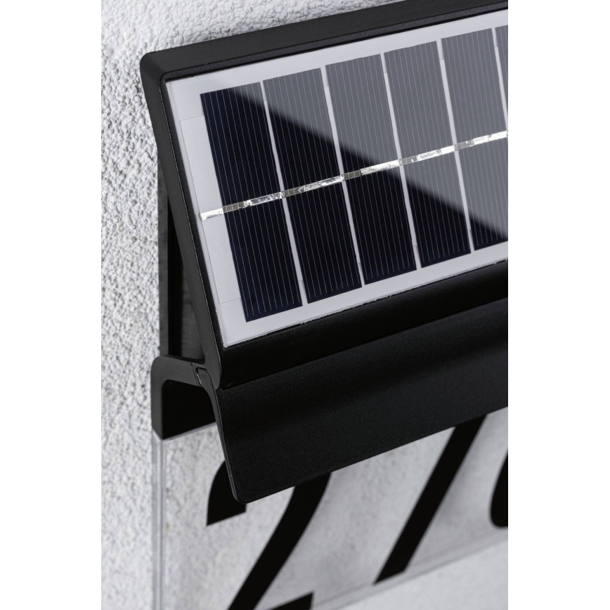 Paulmann 94694 - LED/0,2W IP44 Ηλιακό φωτιστικό αριθμού κατοικίας NEDA 3,7V 1800 mAh